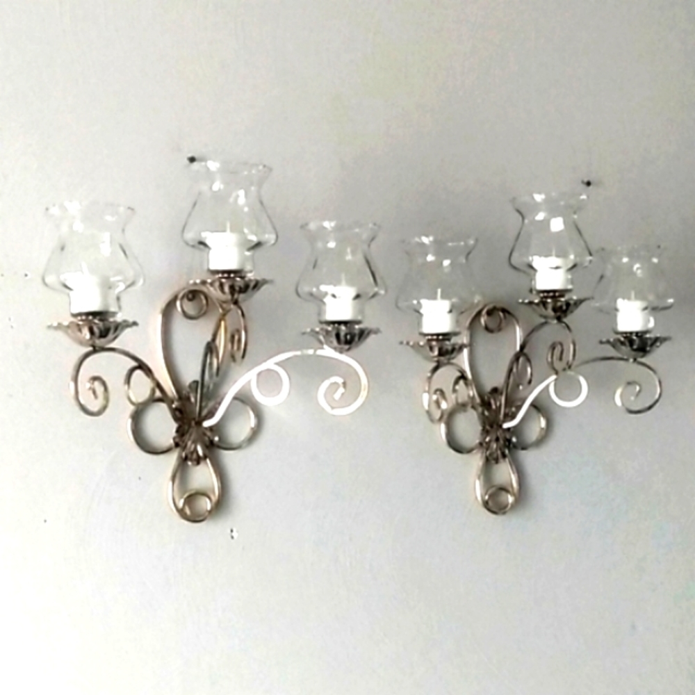 Home Interiors triple candleholders